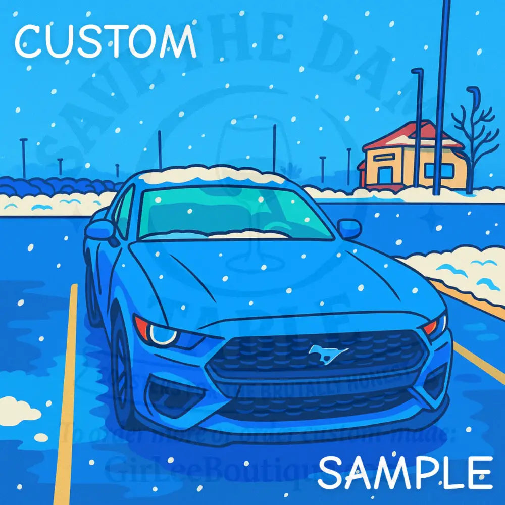 Custom Sample – Mustang Obsession in Cartoon Form Coaster