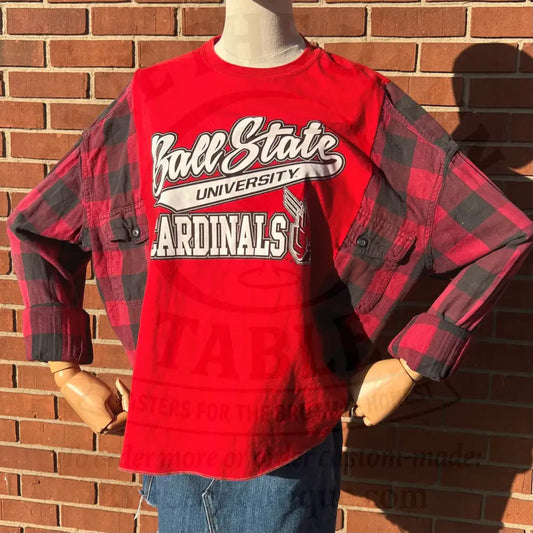Reworked Ball State Flannel Long Sleeve Shirts & Tops