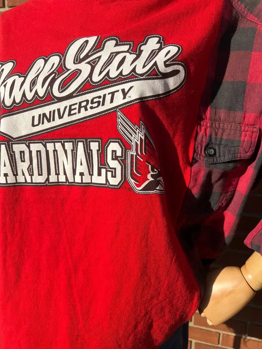 Reworked Ball State Flannel Long Sleeve Shirts & Tops