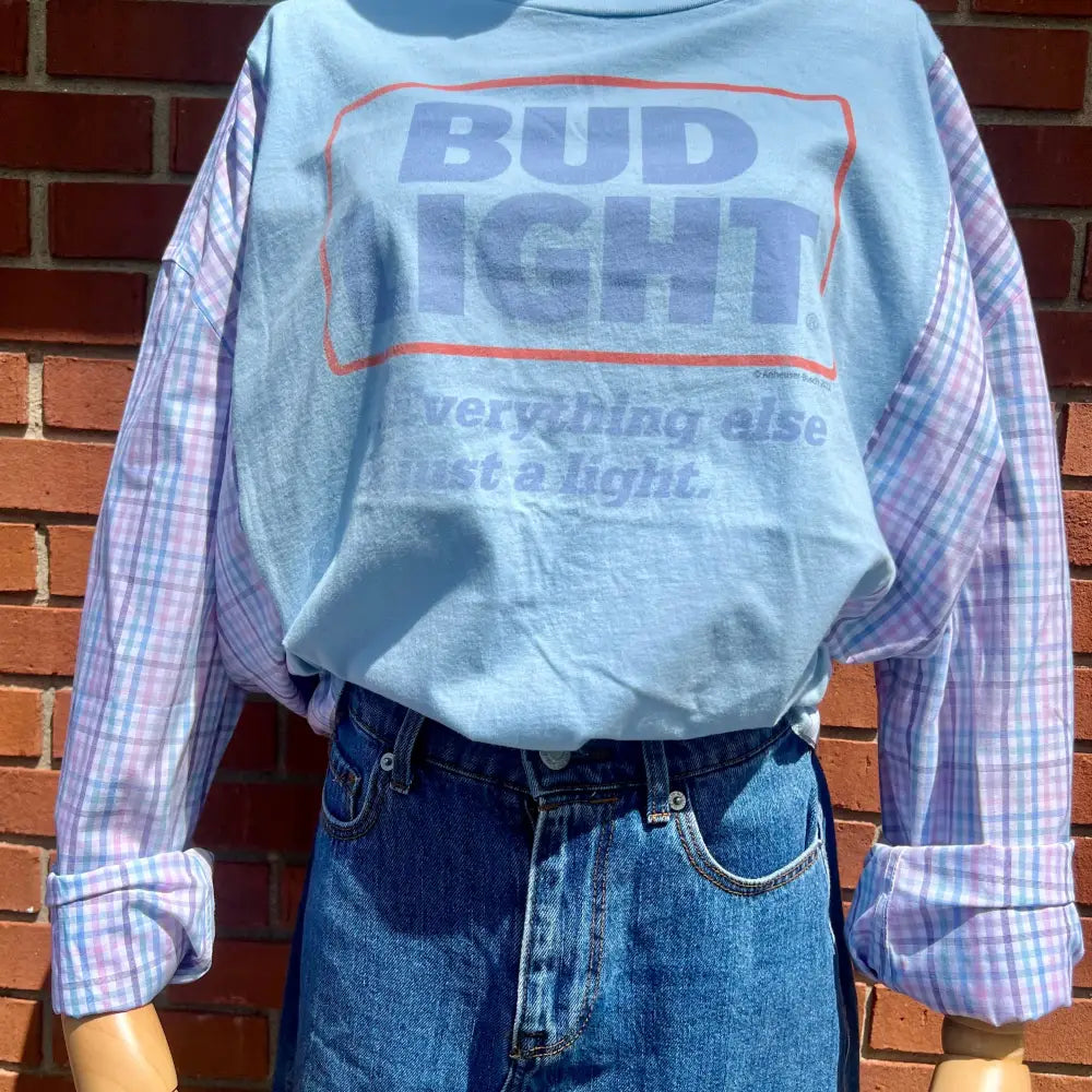 Reworked Bud Light Long Sleeve Shirts & Tops