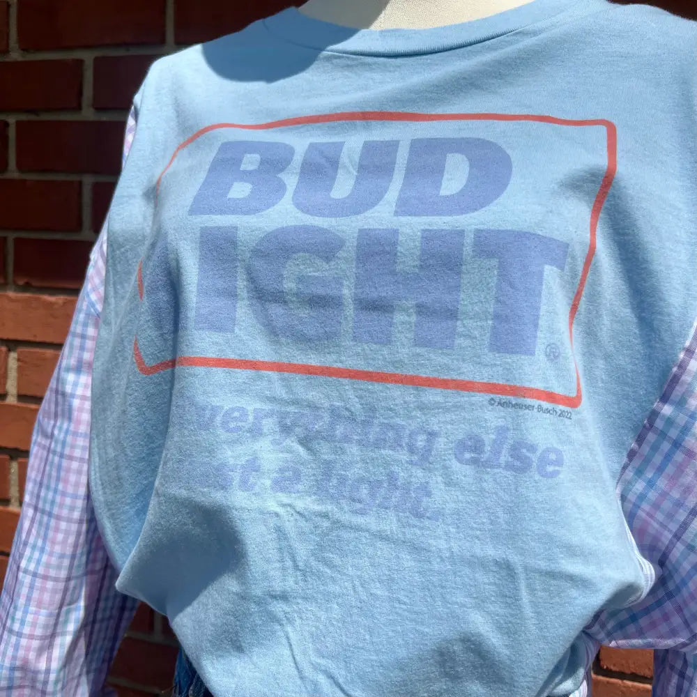 Reworked Bud Light Long Sleeve Shirts & Tops