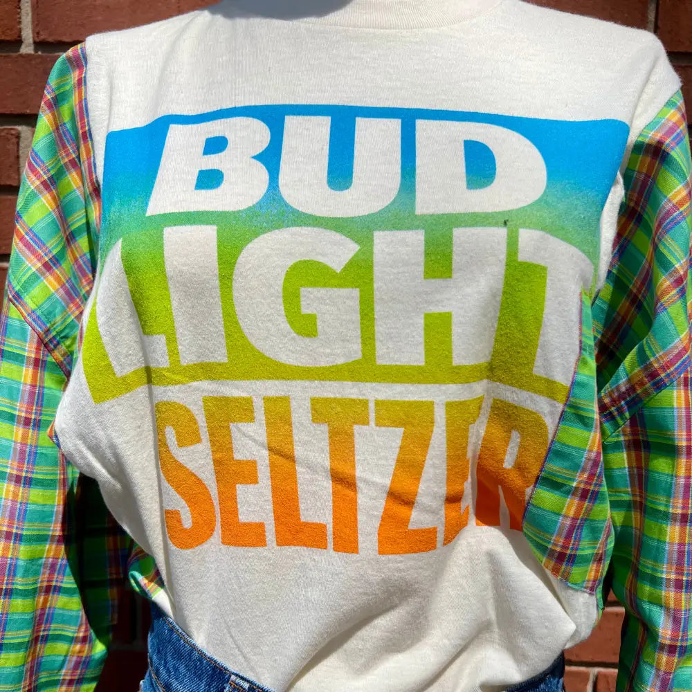 Reworked Bud Light Seltzer Long Sleeve Shirts & Tops