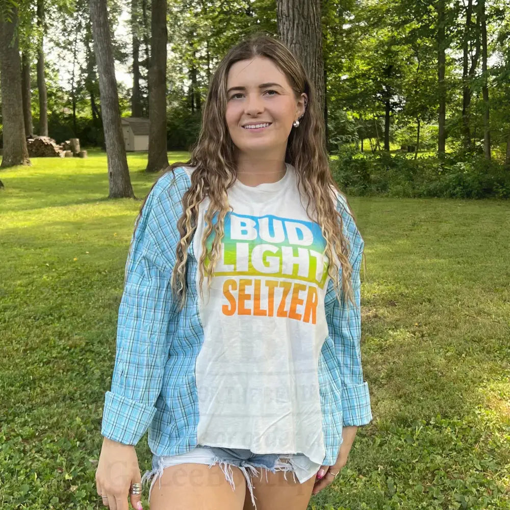 Reworked Bud Light Seltzer Long Sleeve Shirts & Tops