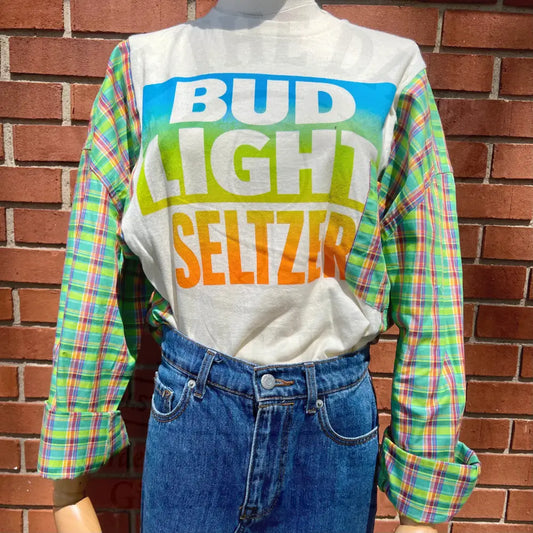 Reworked Bud Light Seltzer Long Sleeve Shirts & Tops