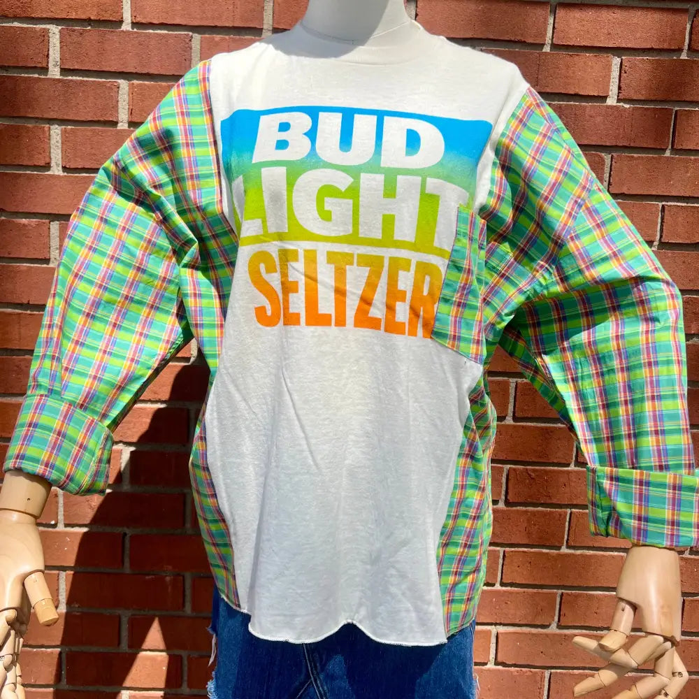 Reworked Bud Light Seltzer Long Sleeve Shirts & Tops