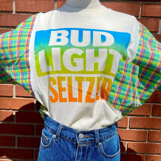 Reworked Bud Light Seltzer Long Sleeve Shirts & Tops