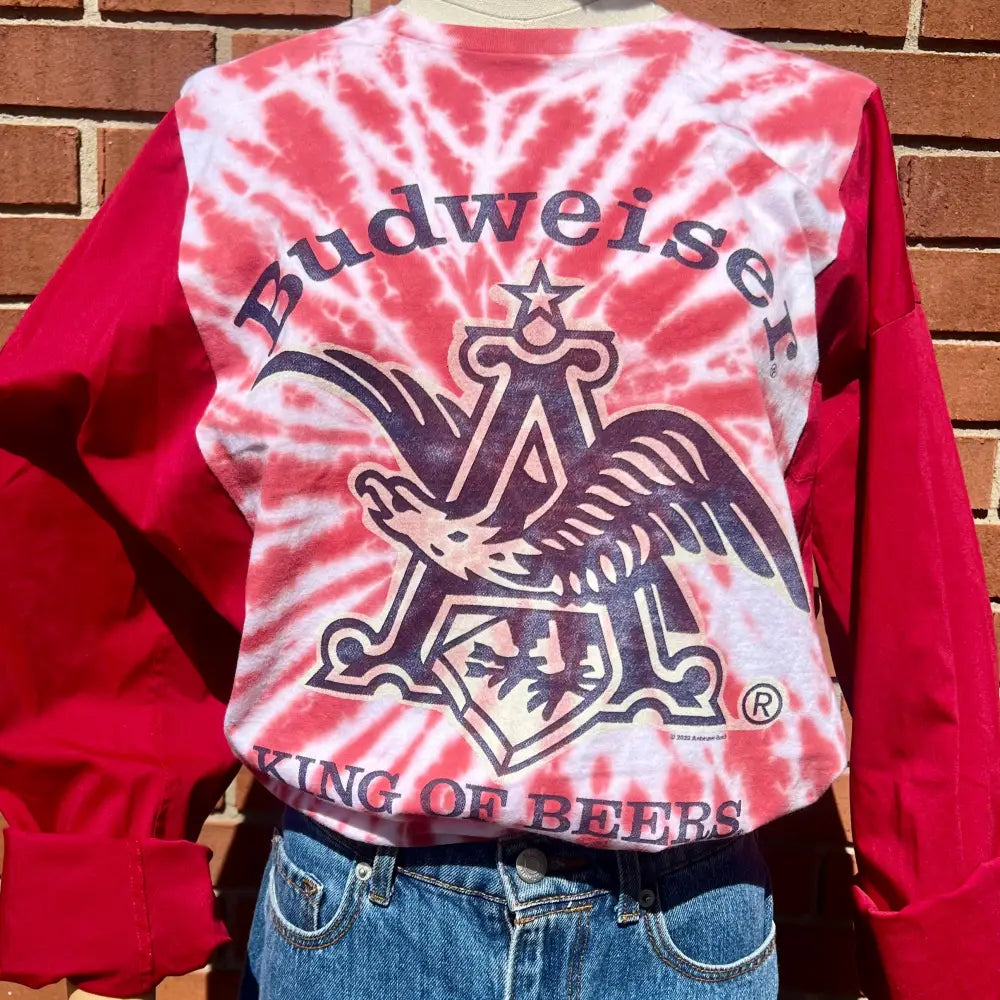 Reworked Budweiser Flannel Long Sleeve Shirts & Tops