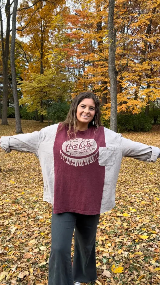 Reworked Coca-Cola Long Sleeve Shirts & Tops