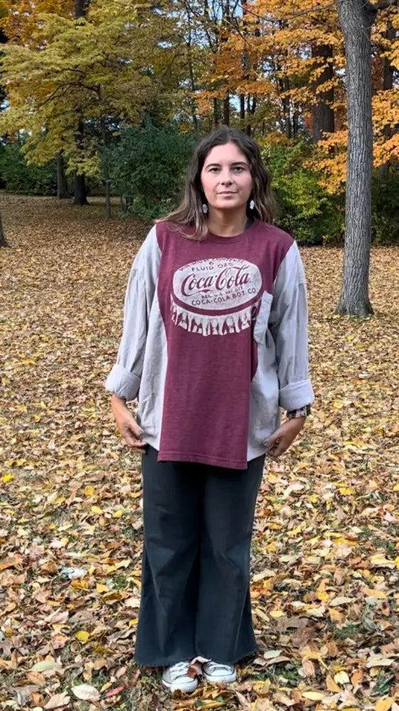 Reworked Coca-Cola Long Sleeve Shirts & Tops