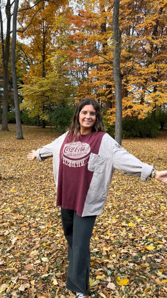 Reworked Coca-Cola Long Sleeve Shirts & Tops