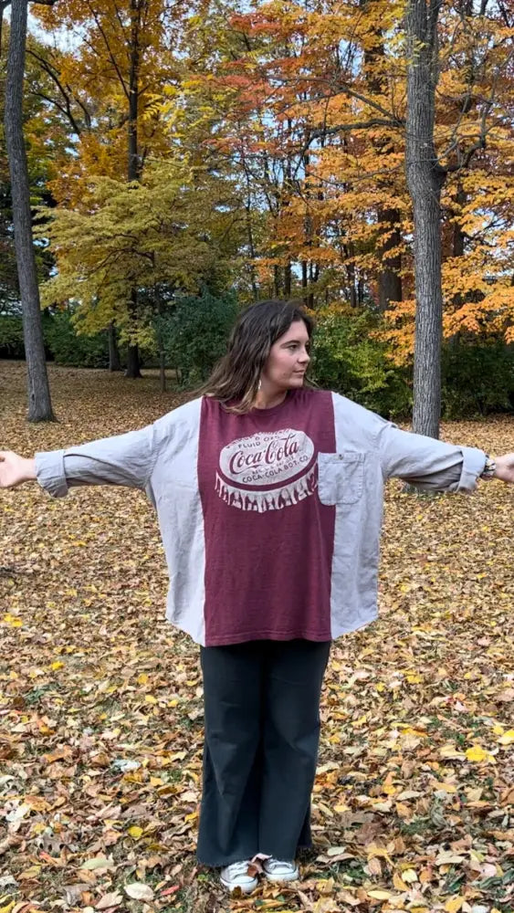 Reworked Coca-Cola Long Sleeve Shirts & Tops