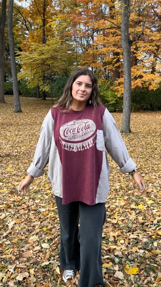 Reworked Coca-Cola Long Sleeve Shirts & Tops