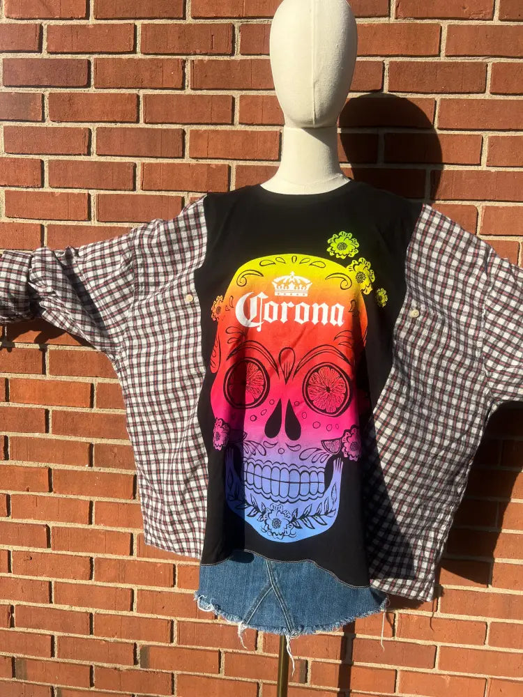 Reworked Corona Flannel Long Sleeve Shirts & Tops
