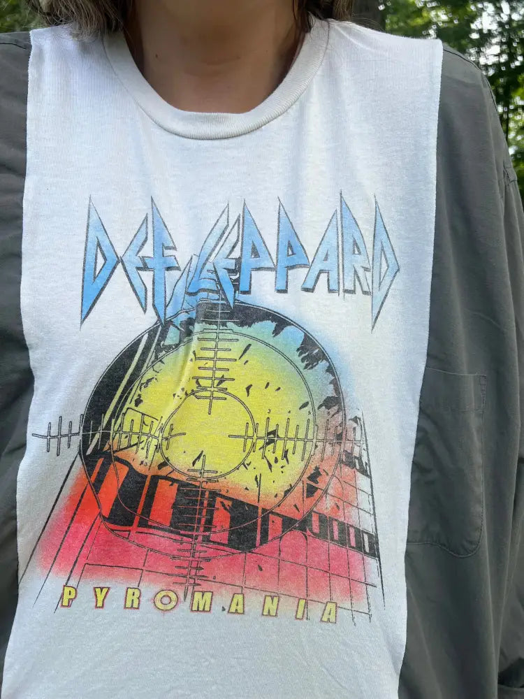 Reworked Def Leppard Flannel Long Sleeve Shirts & Tops