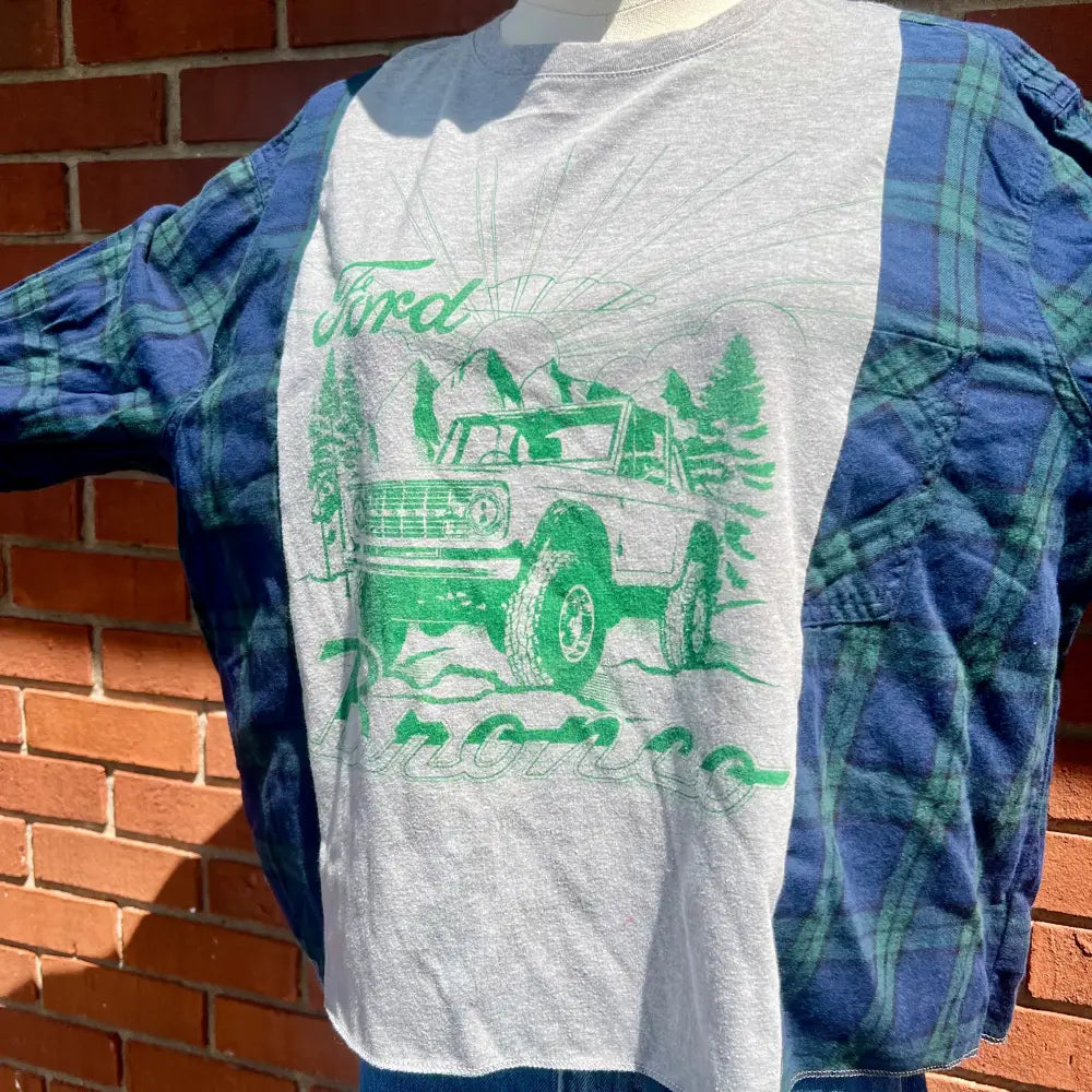 Reworked Ford Bronco Flannel Long Sleeve Shirts & Tops
