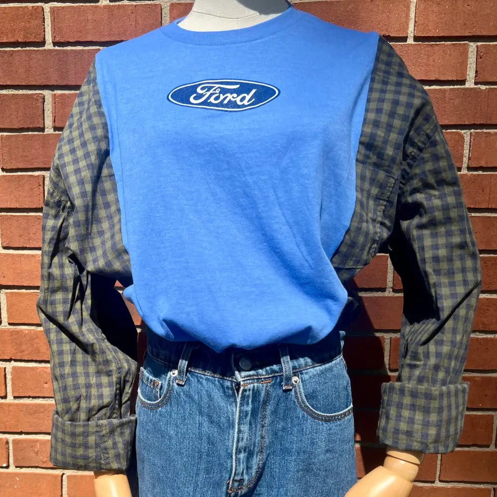 Reworked Ford Flannel Long Sleeve Shirts & Tops