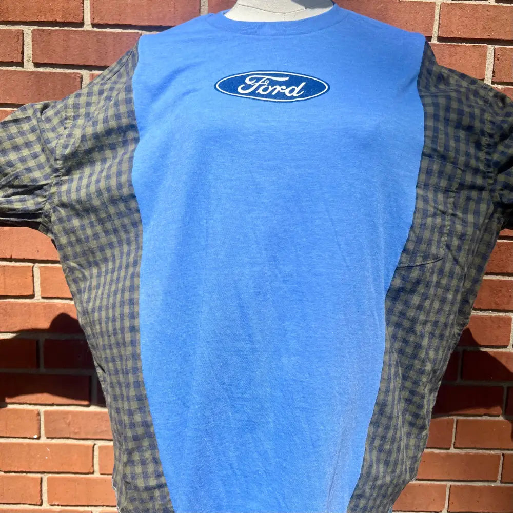 Reworked Ford Flannel Long Sleeve Shirts & Tops