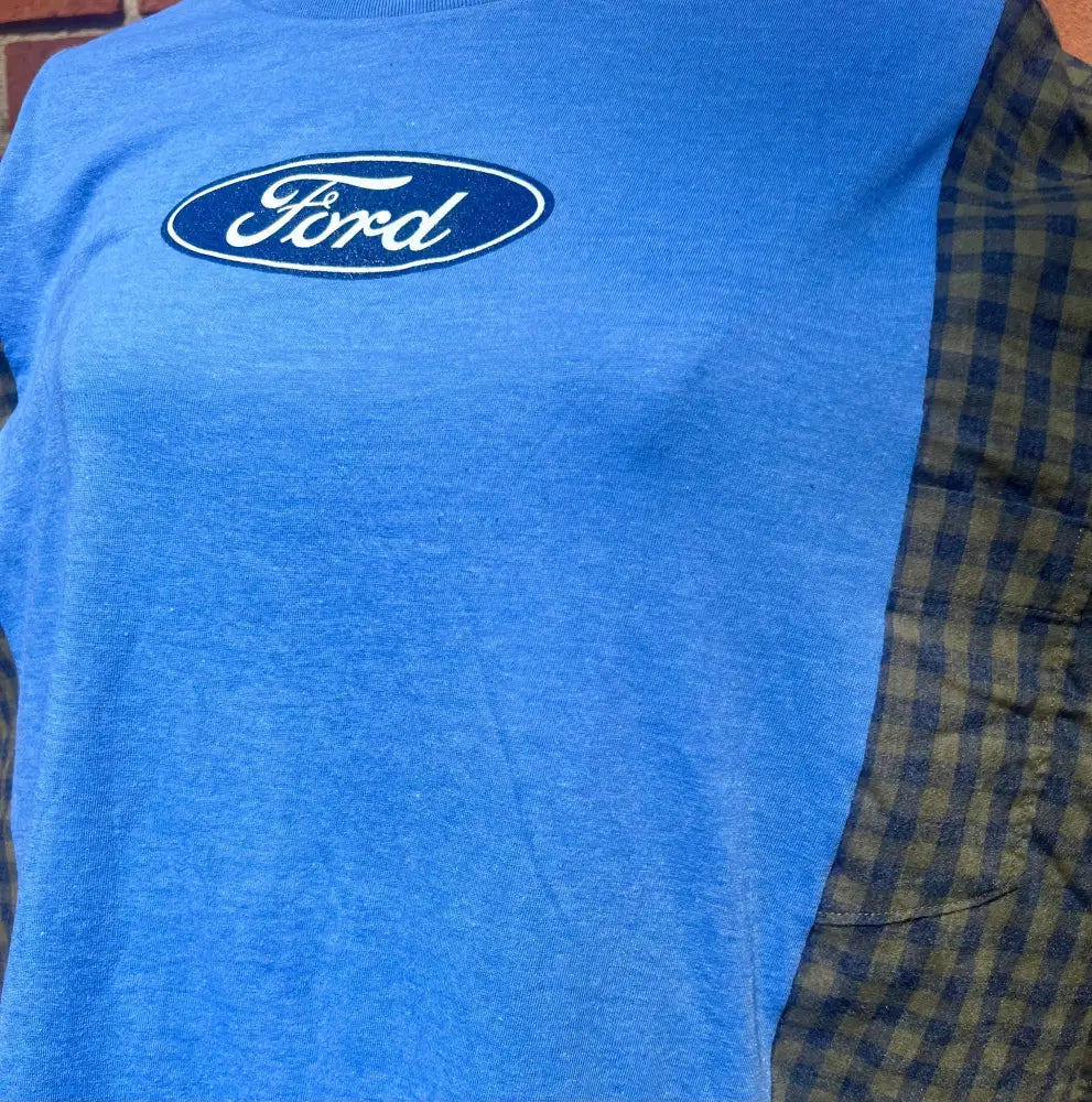 Reworked Ford Flannel Long Sleeve Shirts & Tops