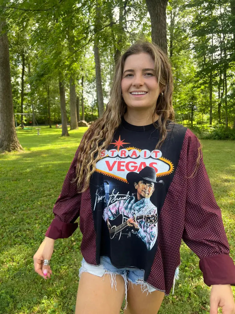 Reworked George Strait Long Sleeve Shirts & Tops