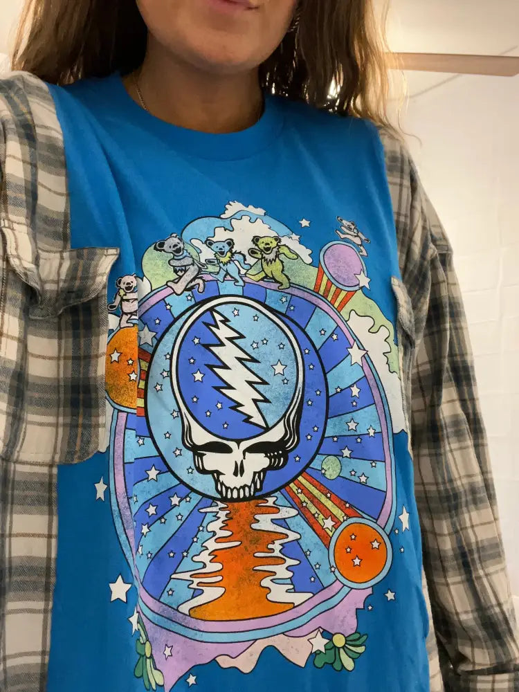 Reworked Grateful Dead Flannel Long Sleeve Shirts & Tops