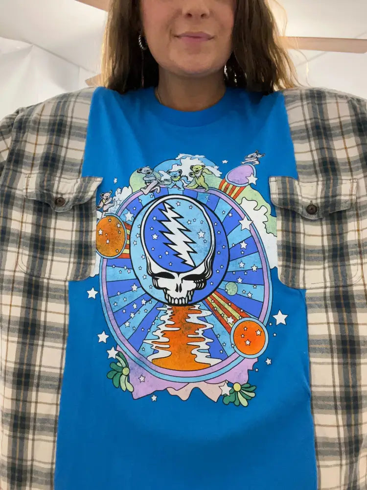 Reworked Grateful Dead Flannel Long Sleeve Shirts & Tops
