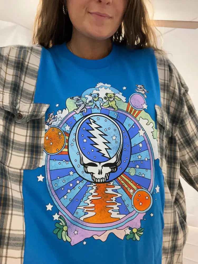 Reworked Grateful Dead Flannel Long Sleeve Shirts & Tops