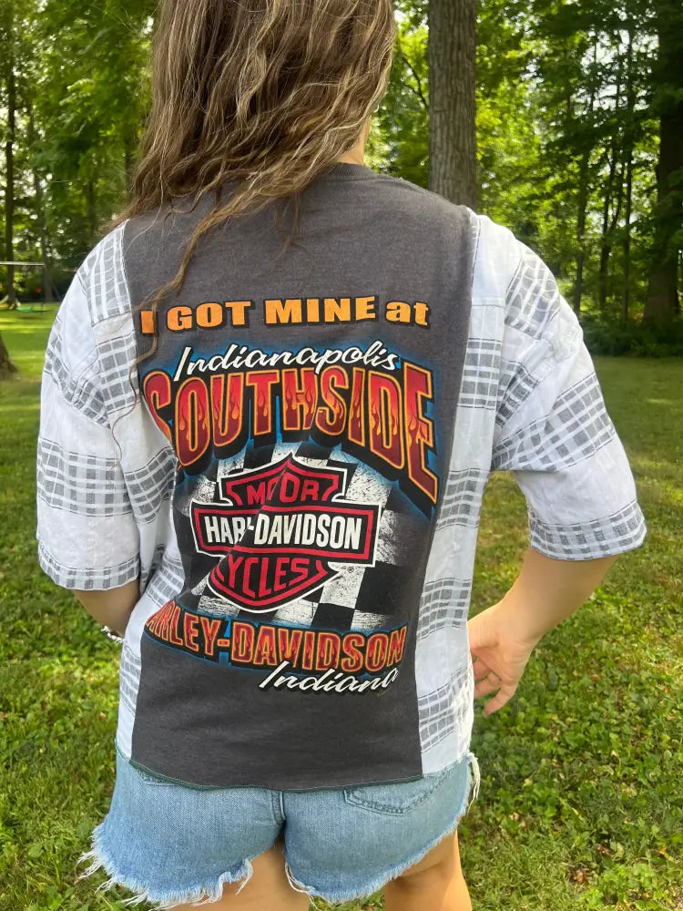 Reworked Harley Davidson Short Sleeve Shirts & Tops