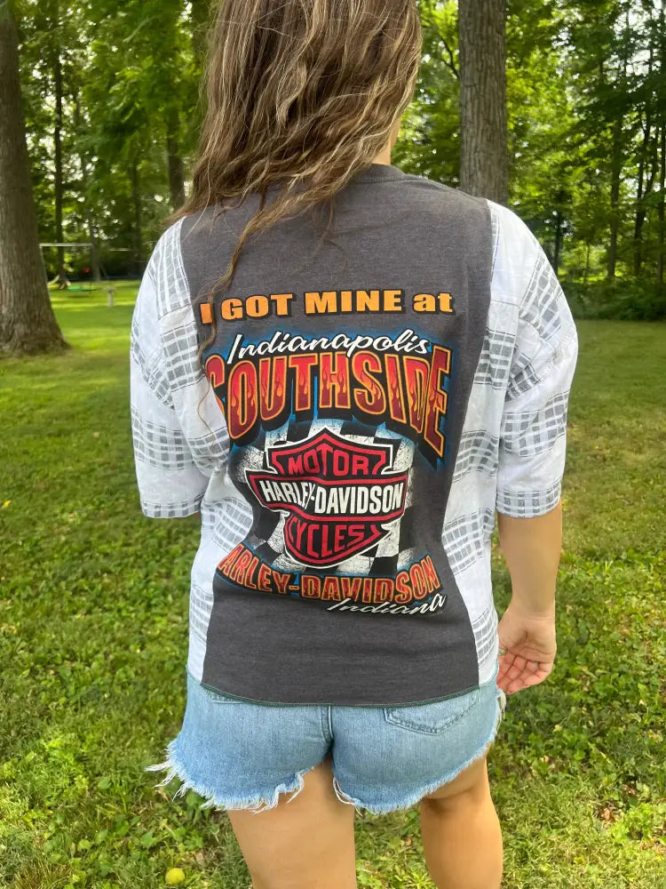 Reworked Harley Davidson Short Sleeve Shirts & Tops