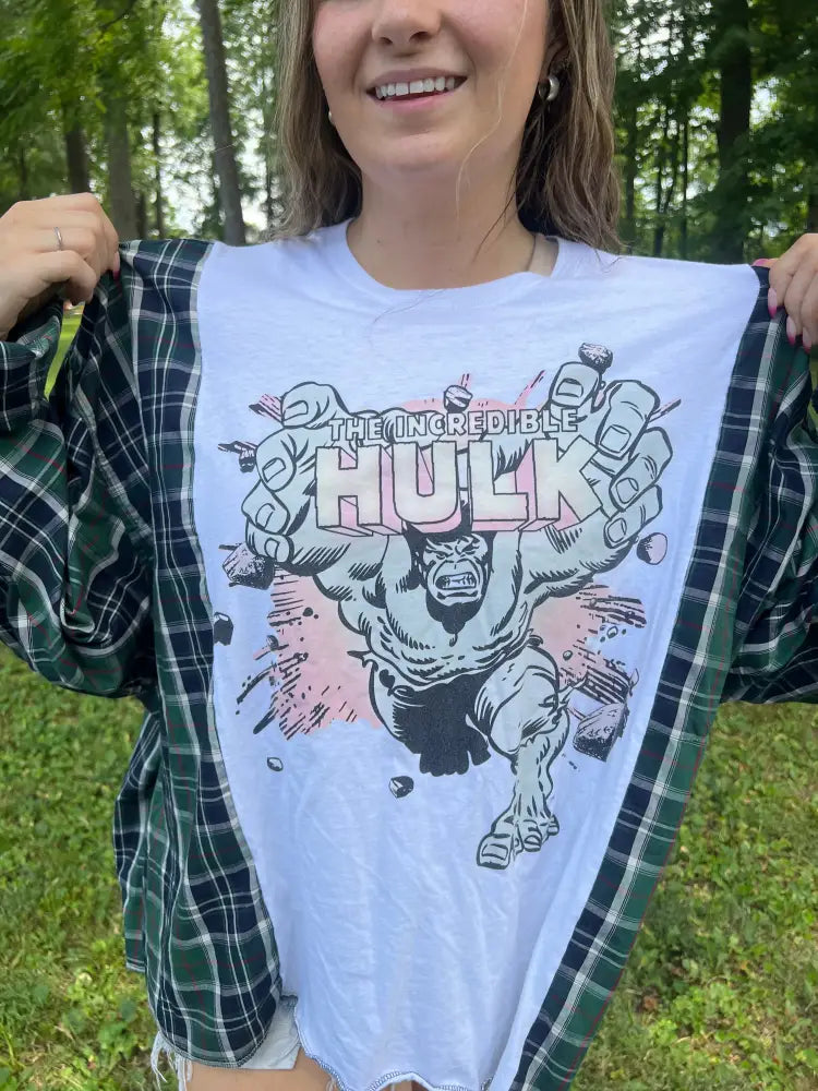 Reworked Incredible Hulk Long Sleeve - Color Changing Shirts & Tops