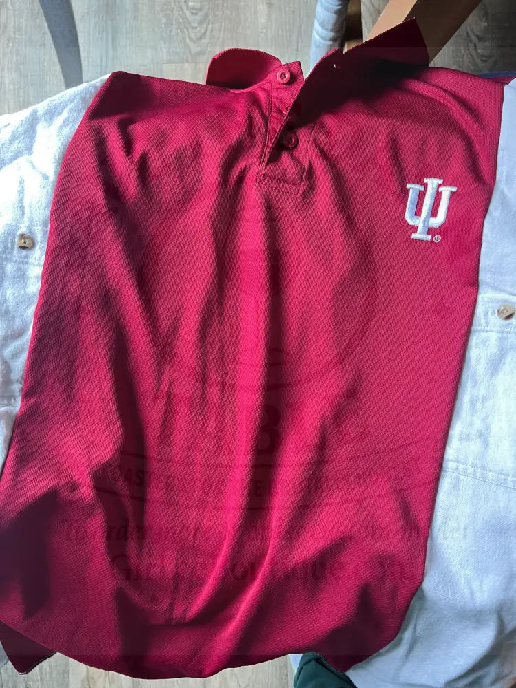 Reworked Indiana University Flannel Long Sleeve Polo Shirts & Tops