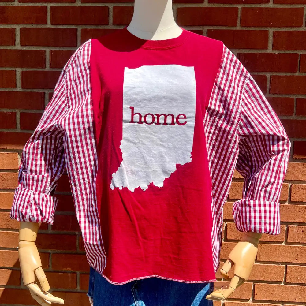 Reworked Indiana University Flannel Long Sleeve Shirts & Tops