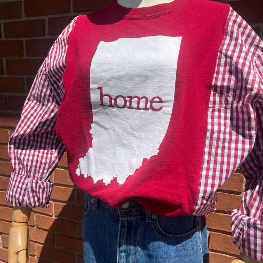 Reworked Indiana University Flannel Long Sleeve Shirts & Tops