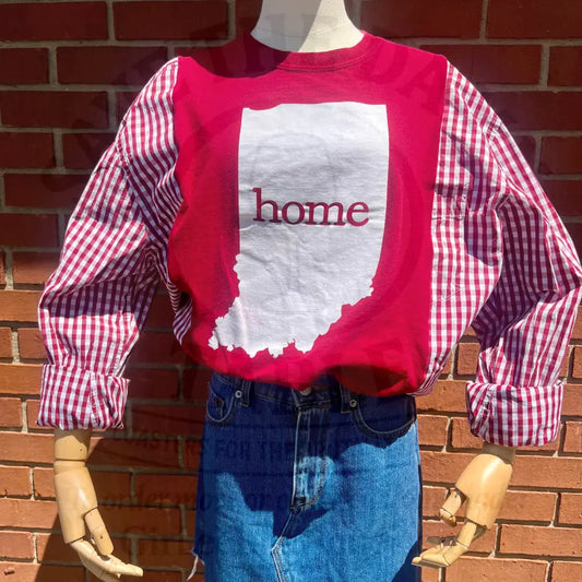 Reworked Indiana University Flannel Long Sleeve Shirts & Tops