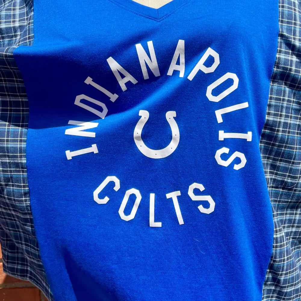Reworked Indianapolis Colts Flannel Long Sleeve Shirts & Tops