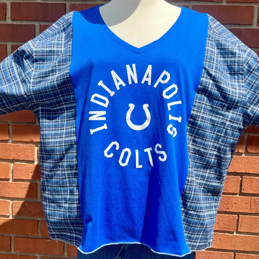 Reworked Indianapolis Colts Flannel Long Sleeve Shirts & Tops