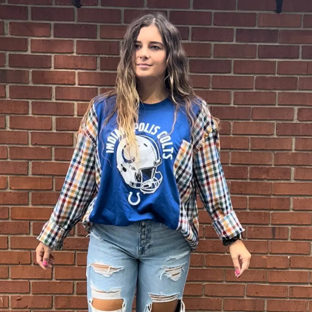 Reworked Indianapolis Colts Long Sleeve Shirts & Tops