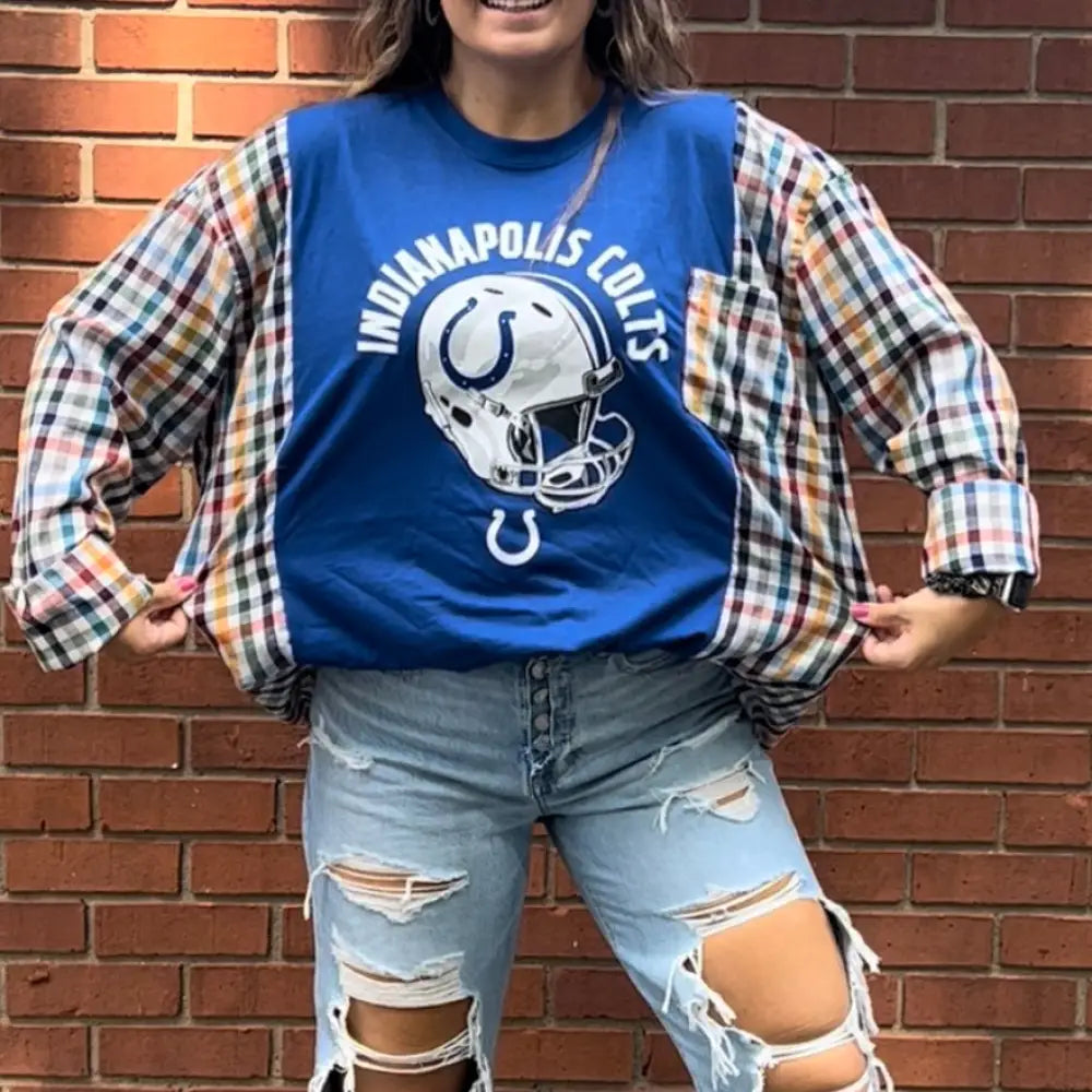 Reworked Indianapolis Colts Long Sleeve Shirts & Tops
