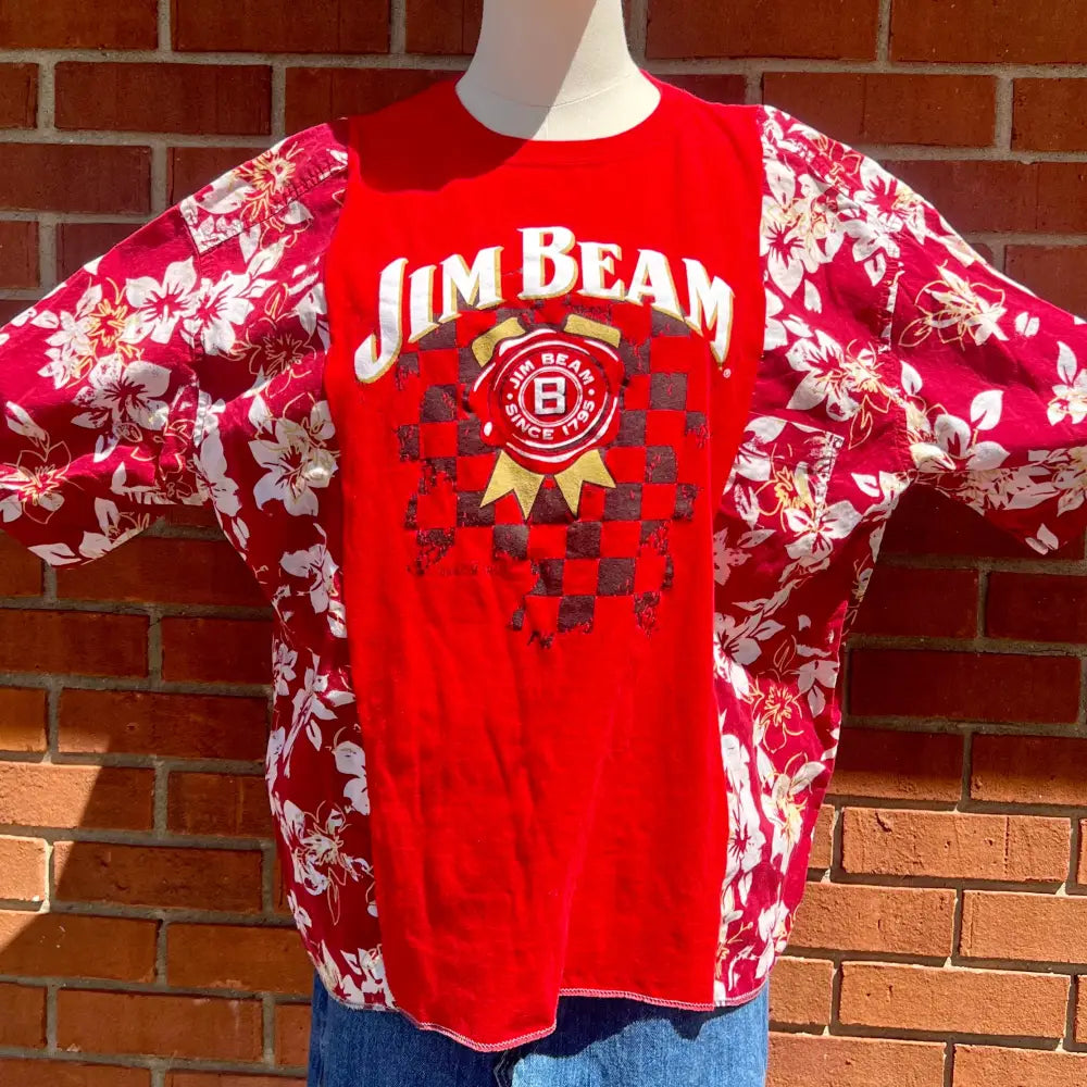 Reworked Jim Beam Short Sleeve Shirts & Tops