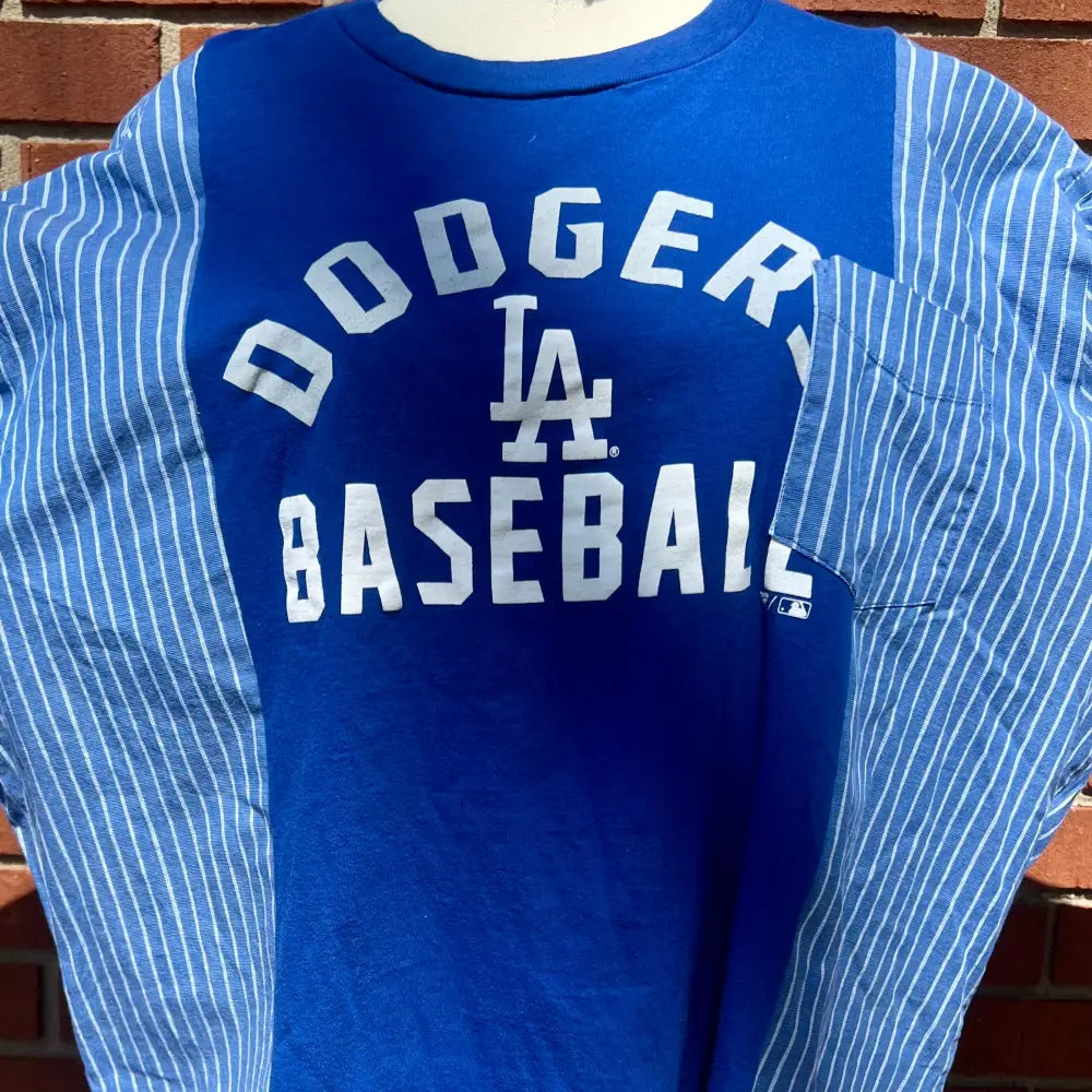 Reworked LA Dodgers Flannel Long Sleeve Shirts & Tops