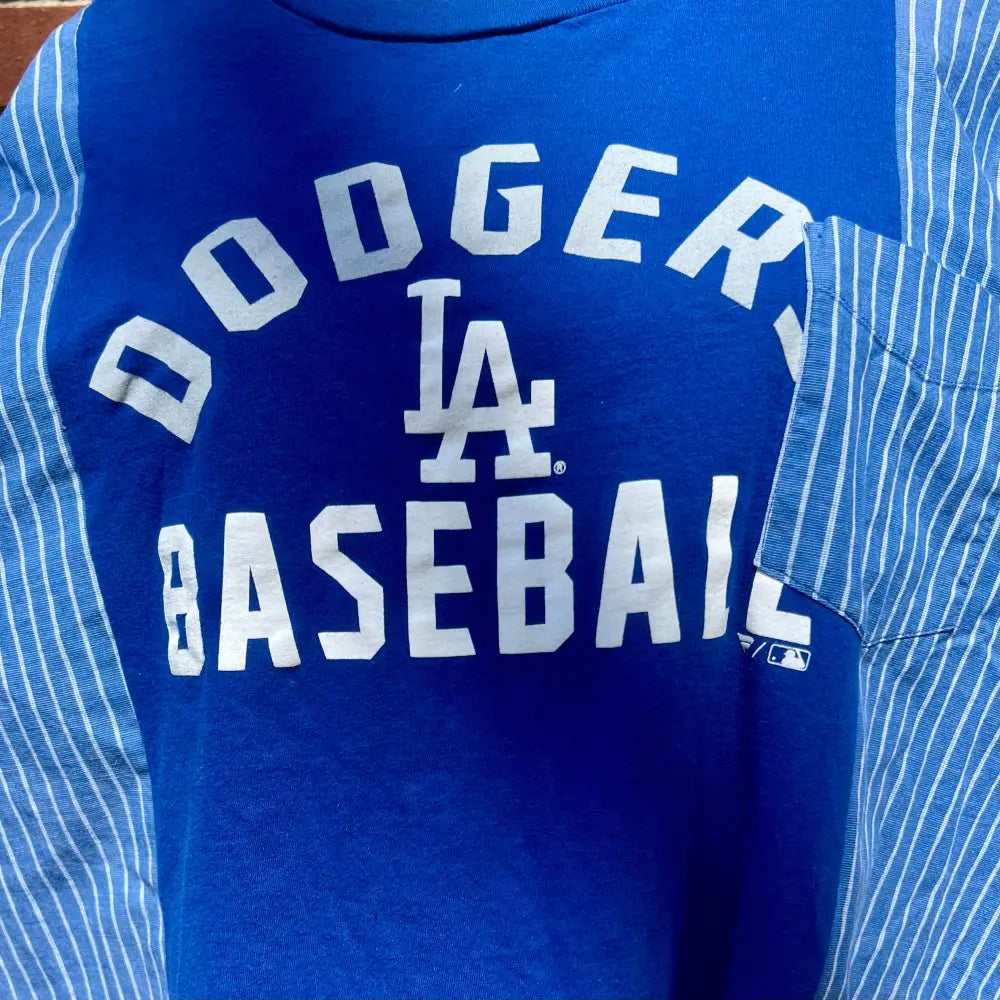 Reworked LA Dodgers Flannel Long Sleeve Shirts & Tops