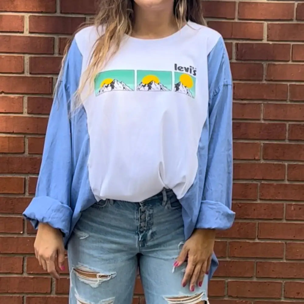 Reworked Levi’s Long Sleeve Shirts & Tops