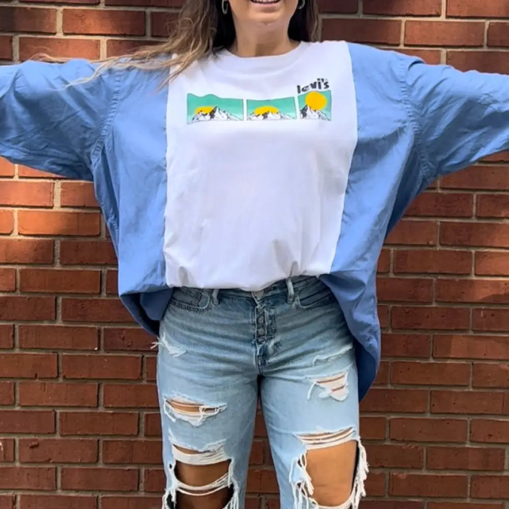 Reworked Levi’s Long Sleeve Shirts & Tops