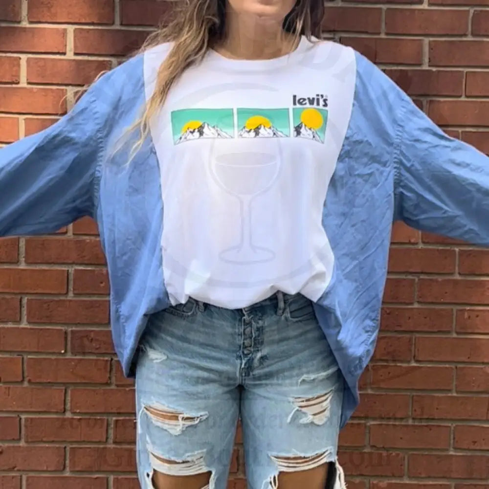 Reworked Levi’s Long Sleeve Shirts & Tops