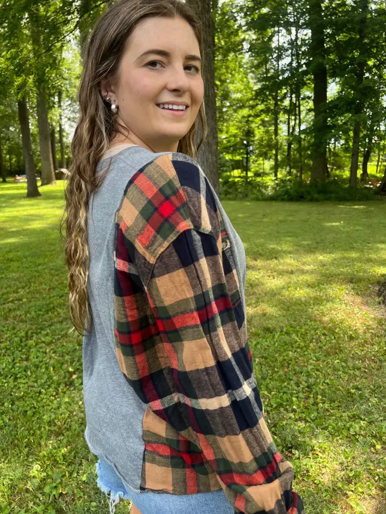 Reworked Mario Brothers Flannel Long Sleeve Shirts & Tops