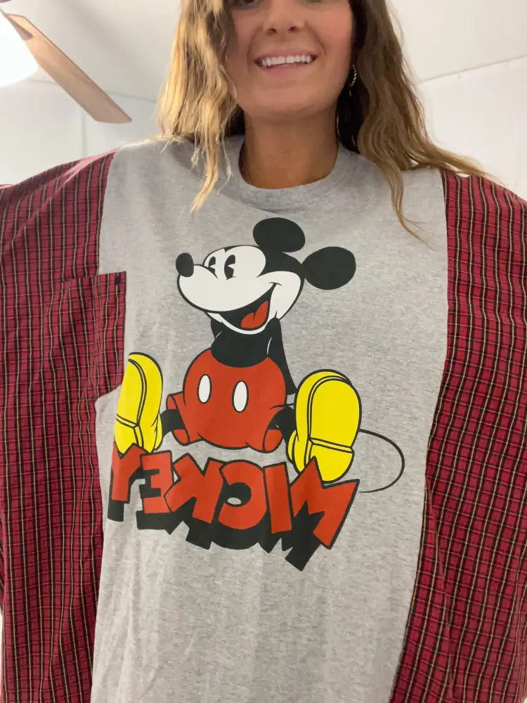 Reworked Mickey Mouse Long Sleeve Shirts & Tops