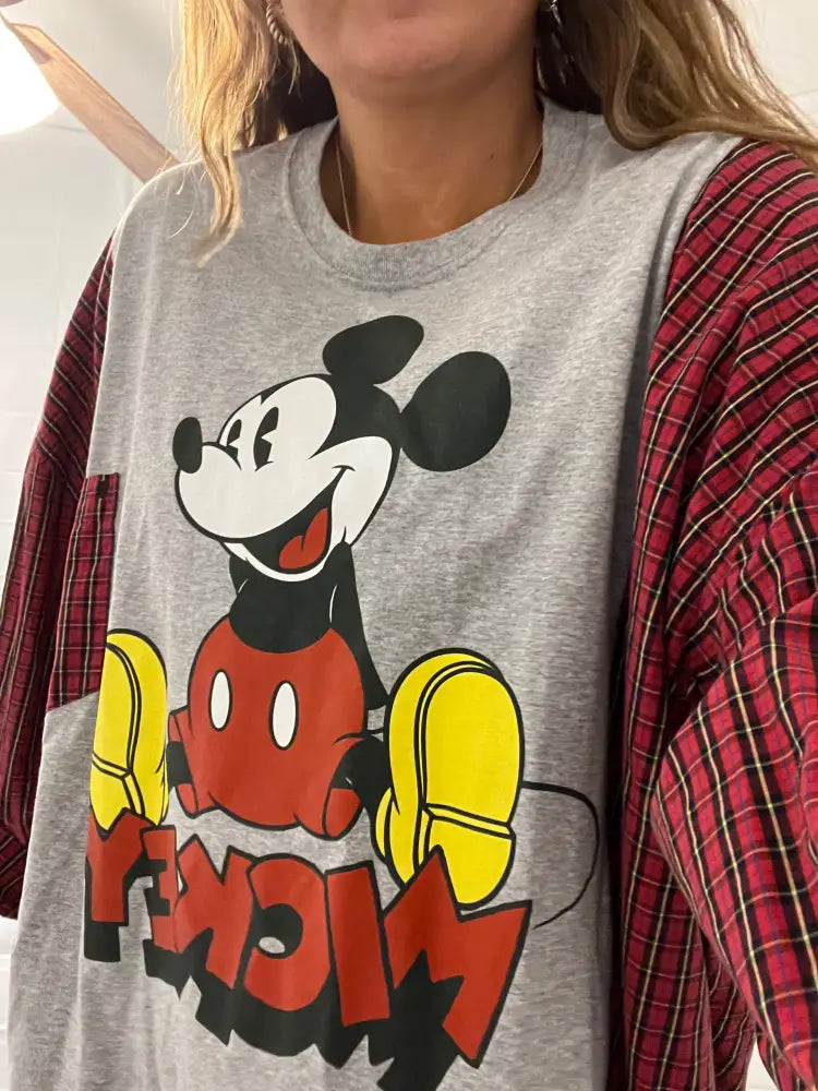 Reworked Mickey Mouse Long Sleeve Shirts & Tops