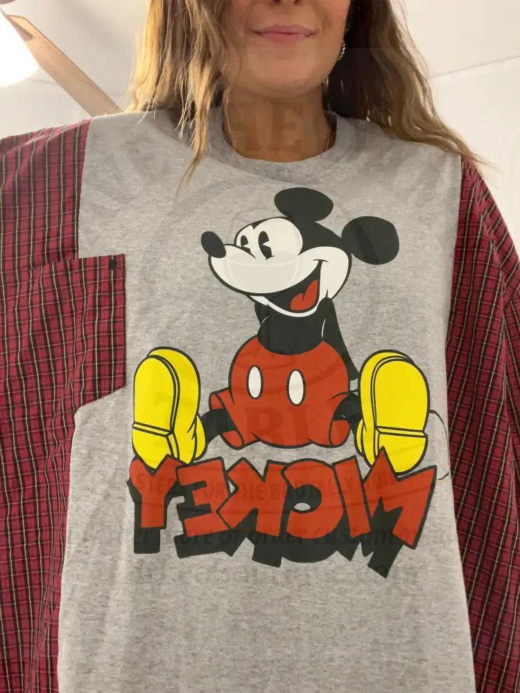 Reworked Mickey Mouse Long Sleeve Shirts & Tops