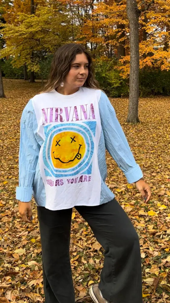 Reworked Nirvana Long Sleeve Shirts & Tops