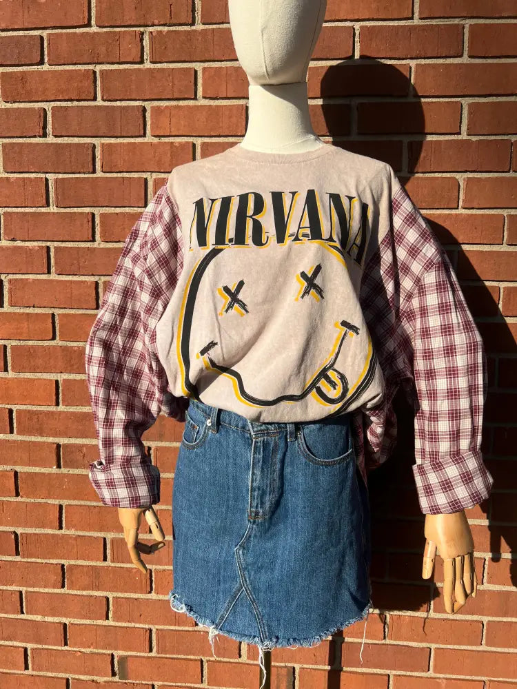 Reworked Nirvana Long Sleeve Shirts & Tops