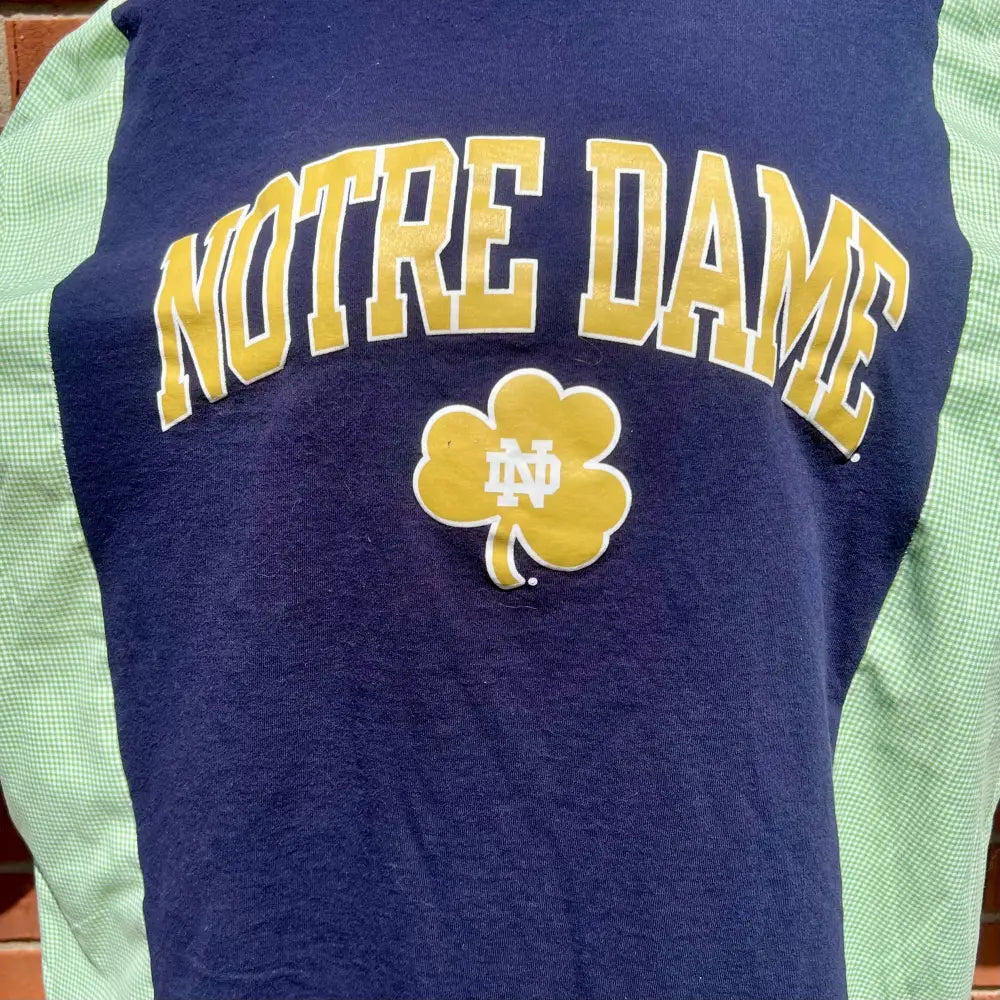 Reworked Notre Dame Flannel Long Sleeve Shirts & Tops